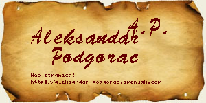 Aleksandar Podgorac vizit kartica